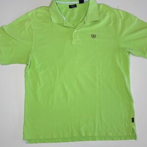 IZOD Silkwash Polo Shirt Lime Green 100% Cotton Short Sleeve Men's XL